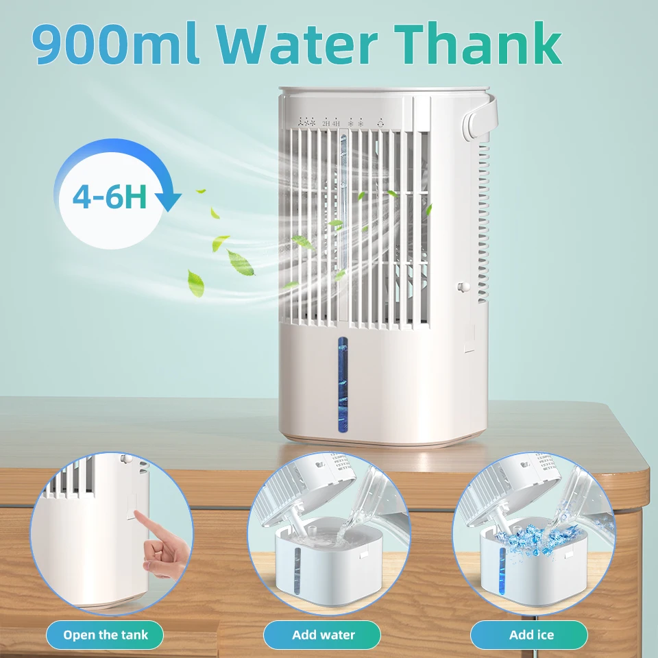 OEM Custom Mini Portable Personal Air Cooler Fan with Led Light USB Cool