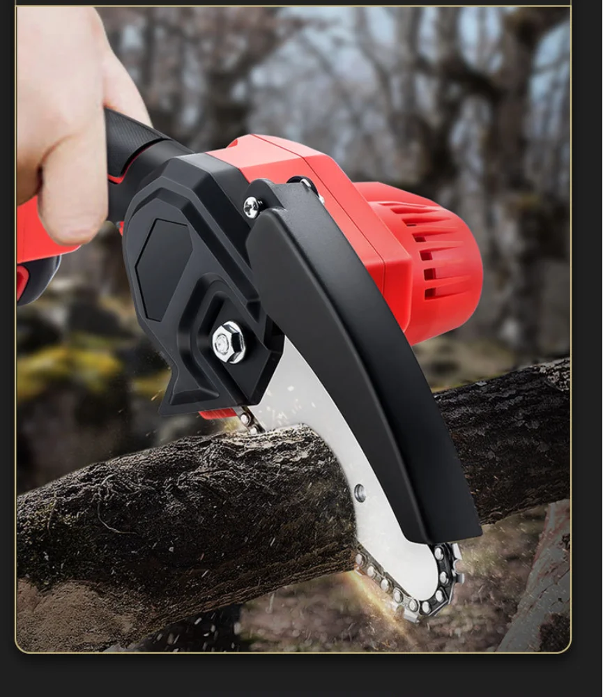 Electric suit mini 4-inch electric chain saw, rechargeable chainsaw, felling and tree cutting, household small hand-held