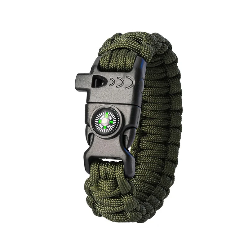 Outdoor camping emergency survival bracelet with firearm clasp handmade survival kit  bracelet for hiking  camping