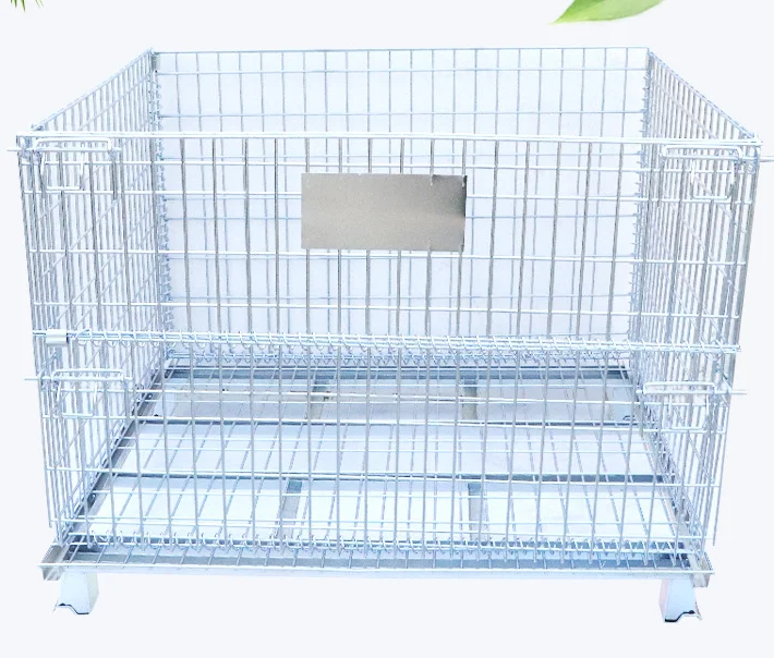Metal folding steel wire mesh containers cages with top lid