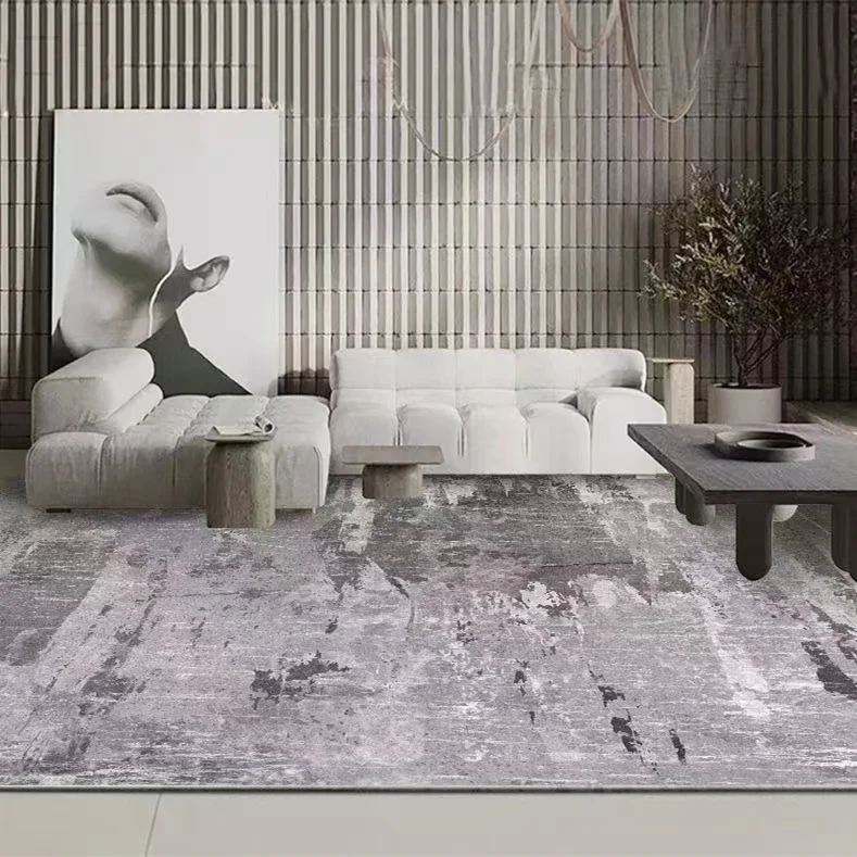 Modern simple living room light luxury senior sofa coffee table rug  modern simple gray bedroom home carpet large area floor mat