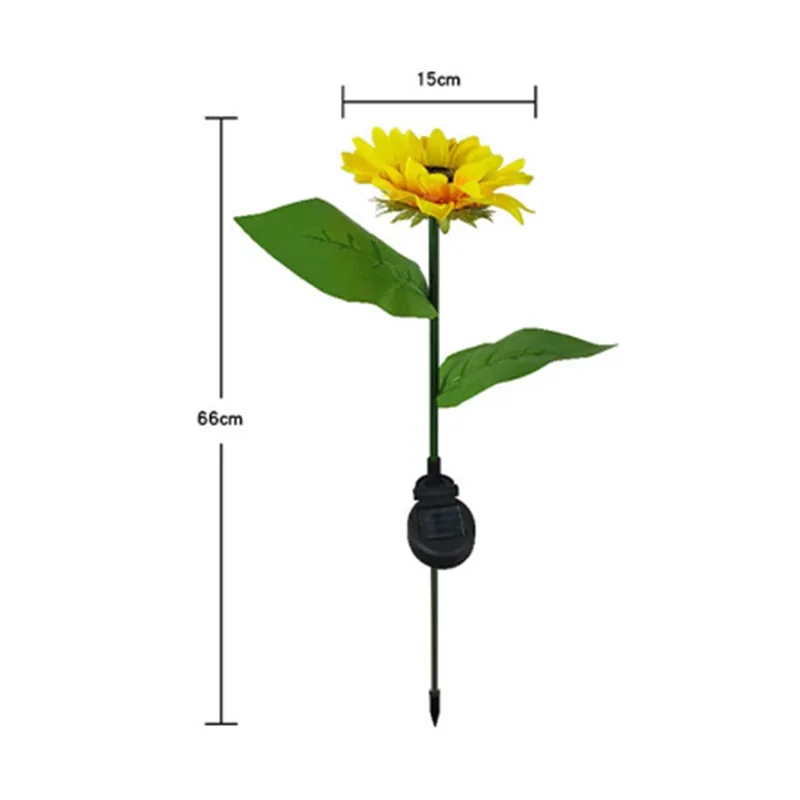 Outdoor Sunflowers Outside Garden Lawn Light Waterproof Solar Sunflower Flowers Pathway solar Light For Patio Yard Decoration
