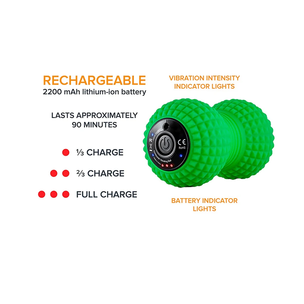 Electric Washable Vibrating Physical Therapy Massage Ball Silicone Soft Roller Vibrate Massage Ball