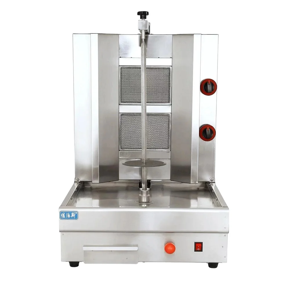 Factory 2 burners gas shawarma grill machine electric table top shawarma machine turkey kebab machine from China
