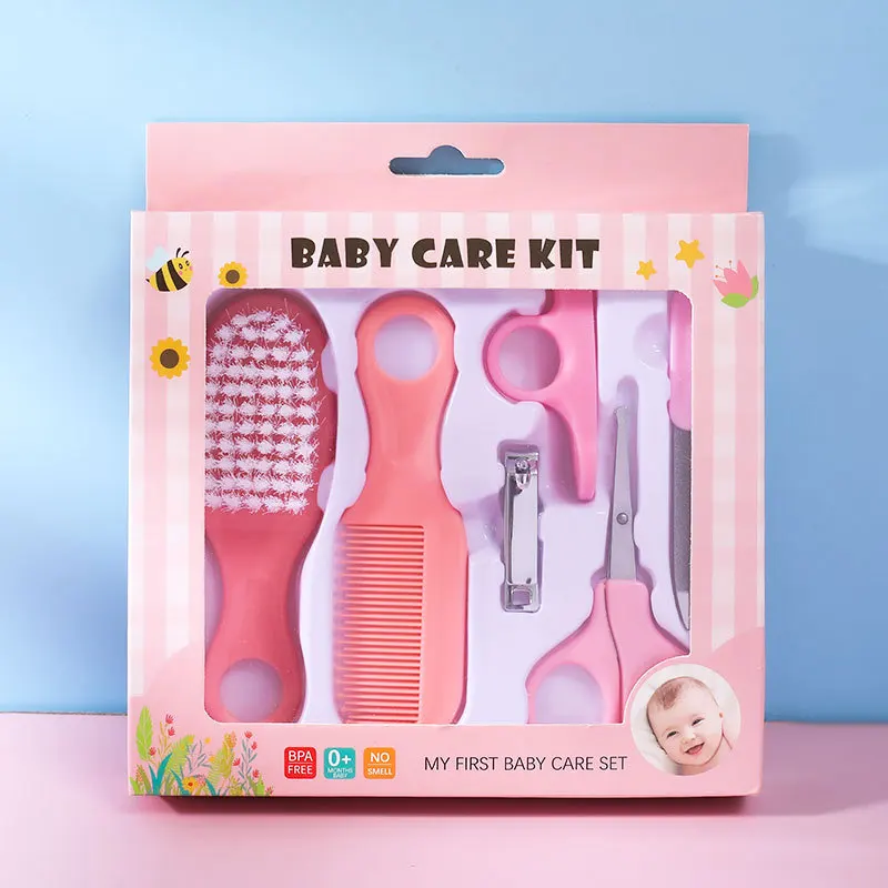 Hot selling baby care cleaning 6-piece nail clipper combination set baby safe grooming gift box