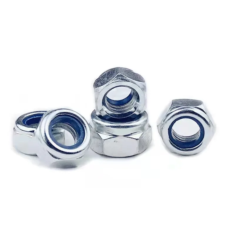 Manufacturer Custom DIN985 M8-M12 Galvanized Grade 4.8/ 8.8/ 10.9/ 12.9 Carbon Steel Hex Nylock Nut Nylon Insert Lock Nut