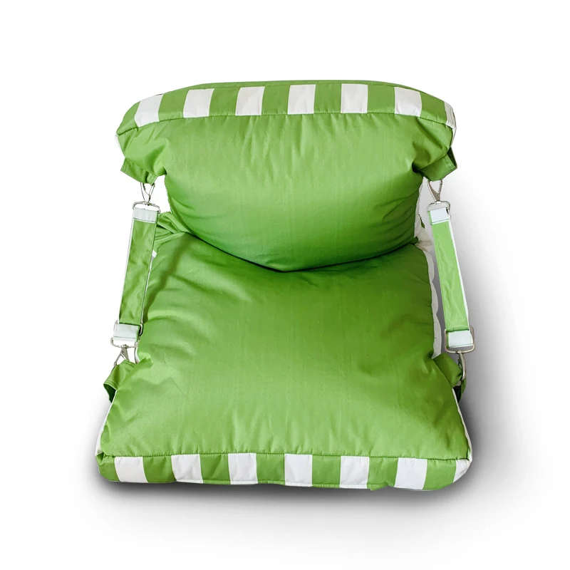 Durable  outdoor use high color fastness Olefin strap bean bag with pillow