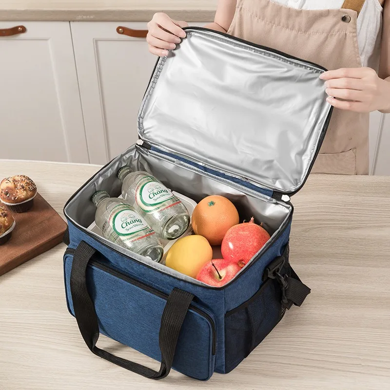 Wholesale Custom Logo Size Oxford Fabric Aluminum Foil Thermal Insulation Heavy Duty Insulated Cooler Bag