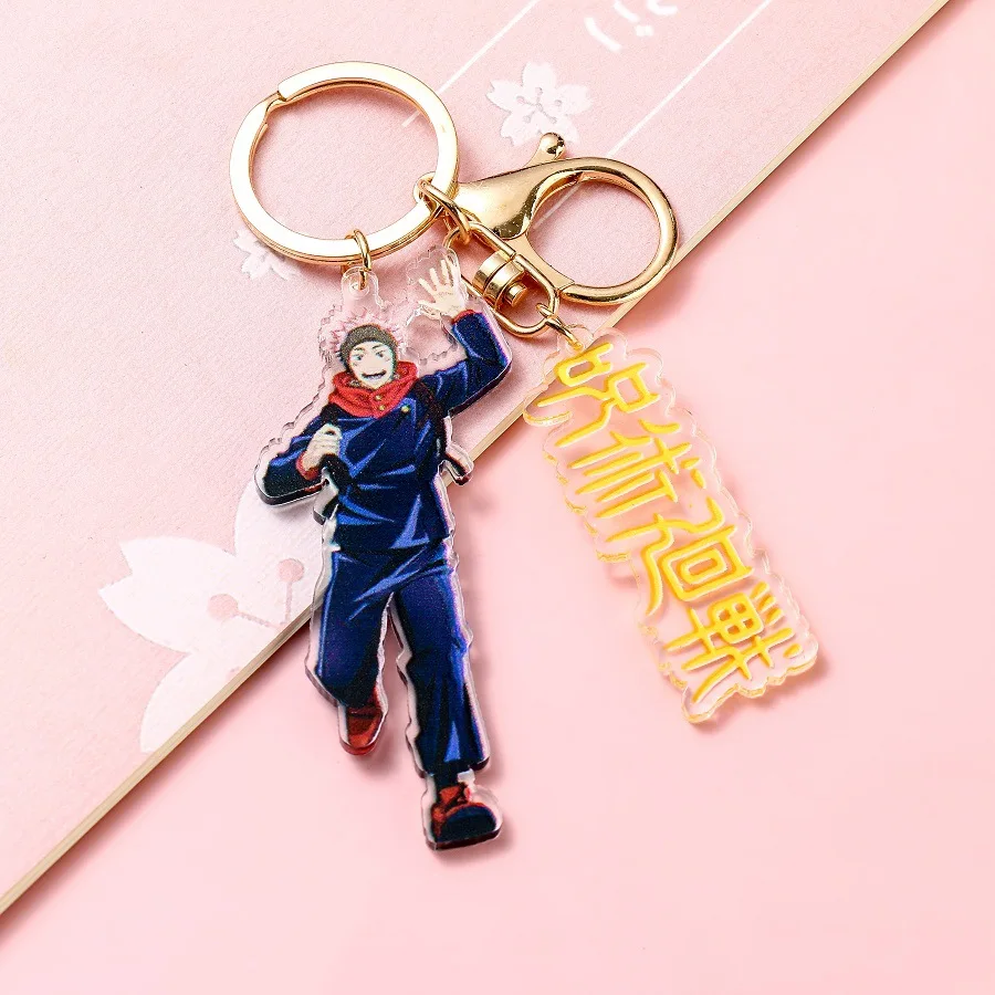 Wholesale Japanese Anime Acrylic Keychain Jujutsu Kaisen Cartoon Winter Plastic Transparent Keychain