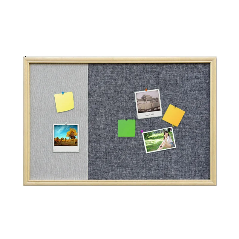 Wholesale  Splicing Cork Board Photo Wall Wooden Frame Color Matching Cloth Message Board Color Background Wall Cork Board
