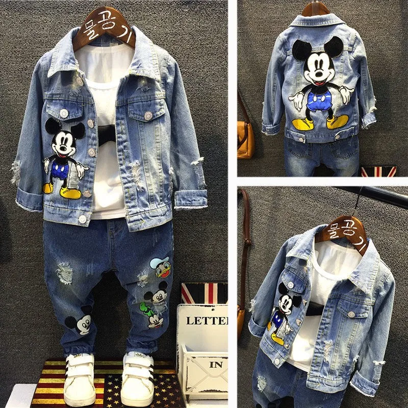 
Baby Boys Mickey Denim Jacket/ 2020 Spring Autumn Jackets Kids Cartoon Outerwear Coats For Boys Clothes Children Jacket 