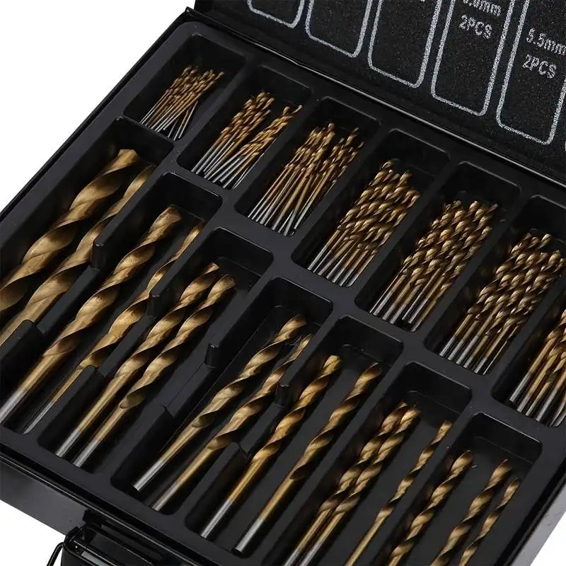 MeiKeLa 99pcs Drill Bit Titanium HSS Coated Drill 1.5mm-10mm Stainless Steel High Speed for Electrical Drill