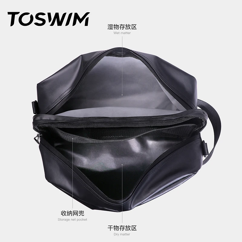 TOSWIM Waterproof Dry Wet Separated Storage Bag Widened Shoulder Straps Dry Bag for Swimming