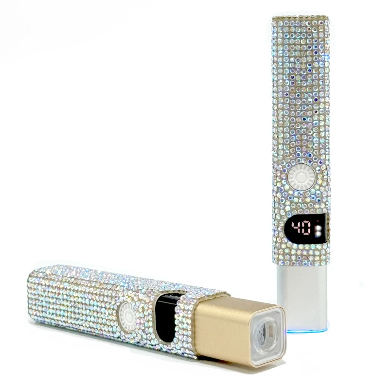 Bling Colored Diamond Portable Rechargeable  3W Handheld Mini Nail Lamp