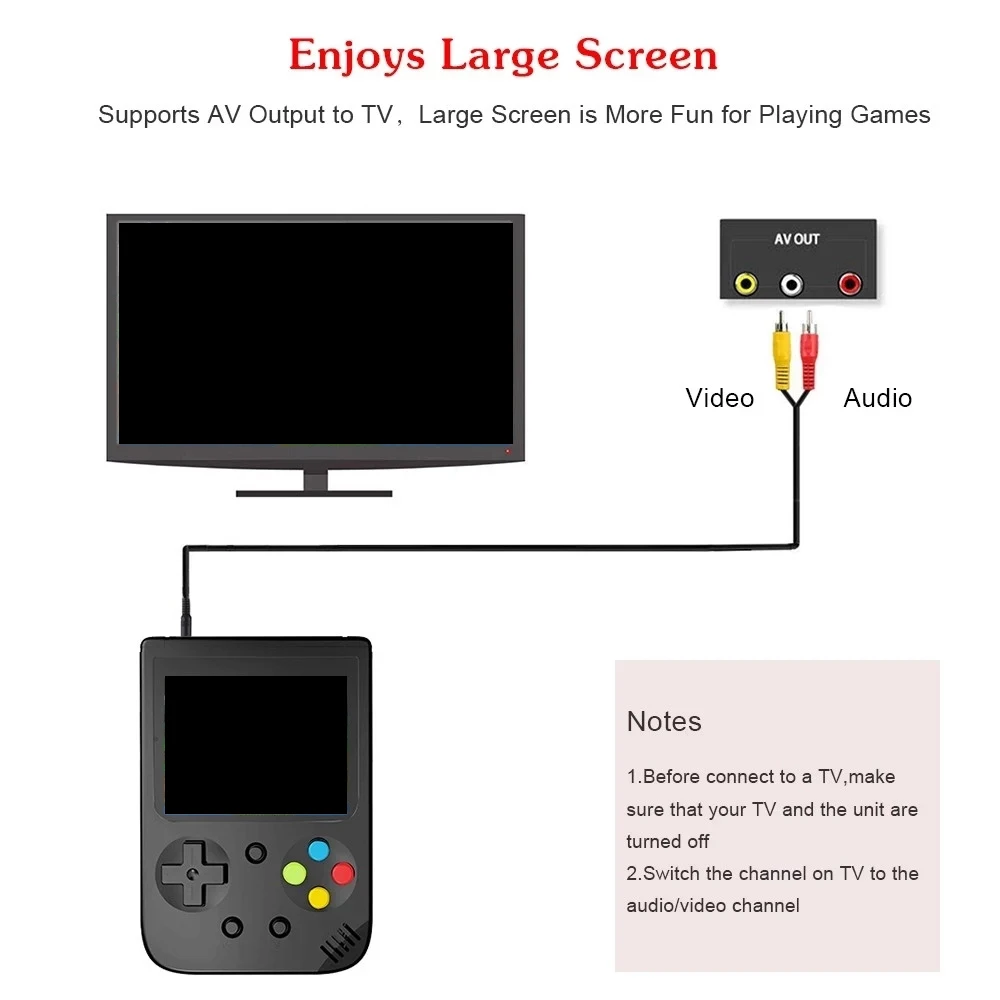 High Quality 3 Inch Large Screen SUP Mini 500 IN 1 Games Handheld Video Game Console