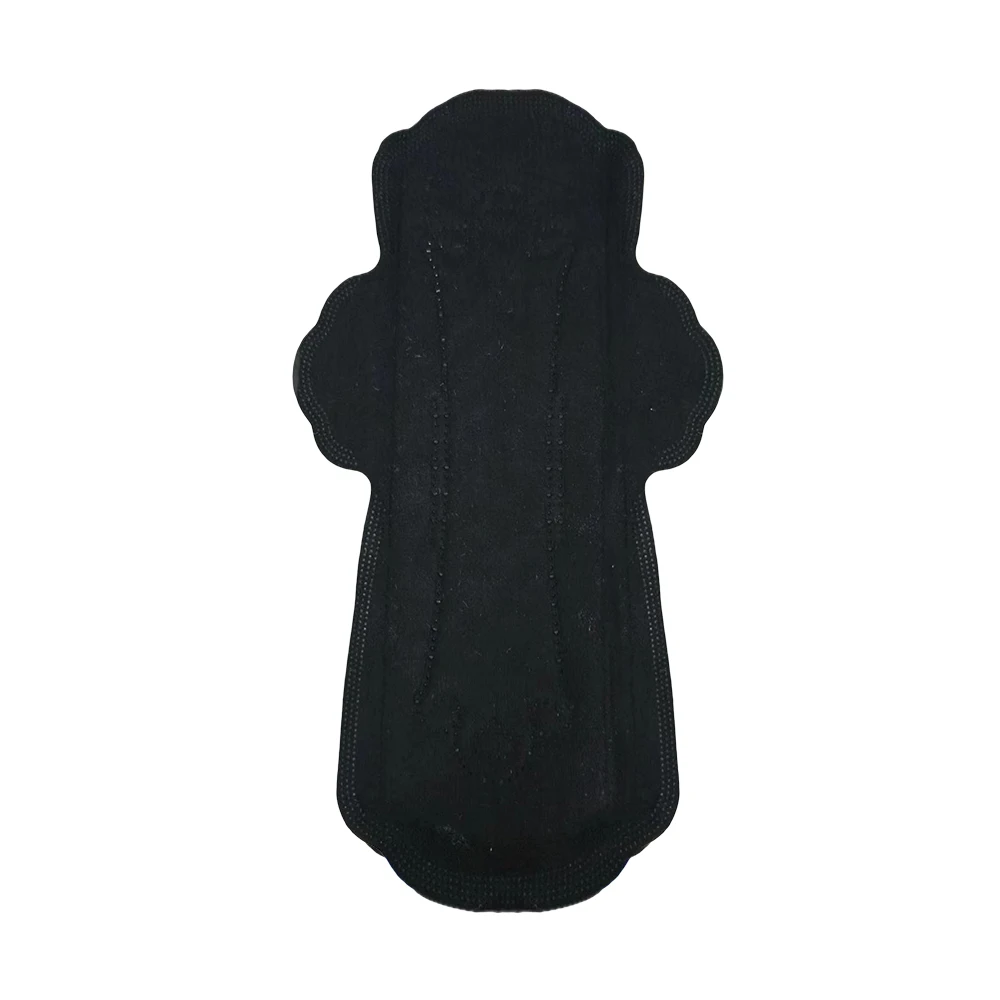 Wholesale Black Biodegradable Soft Care Women Pads Feminine Hygiene Cotton Sanitary Napkins