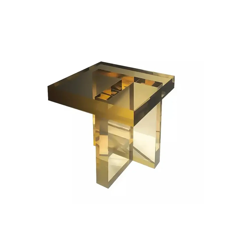 Colorful acrylic side table modern organic glass coffee table sofa side table living room bedroom can be customized
