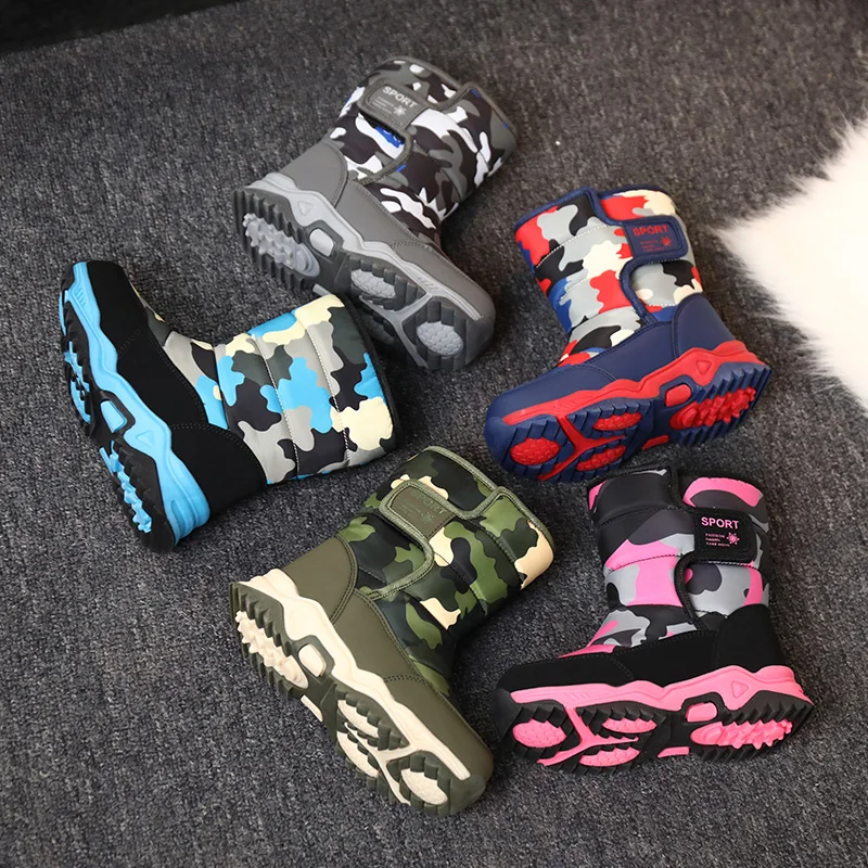 Boys Boots Children Snow Boots For Boys Sneakers Winter Kids Snow Boots Sport Fashion 2021 New Leather Children Shoes