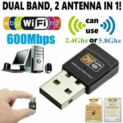 Двухчастотная Беспроводная сетевая мини-карта USB 600M настольный ноутбук 2 4G/5G Wi-Fi