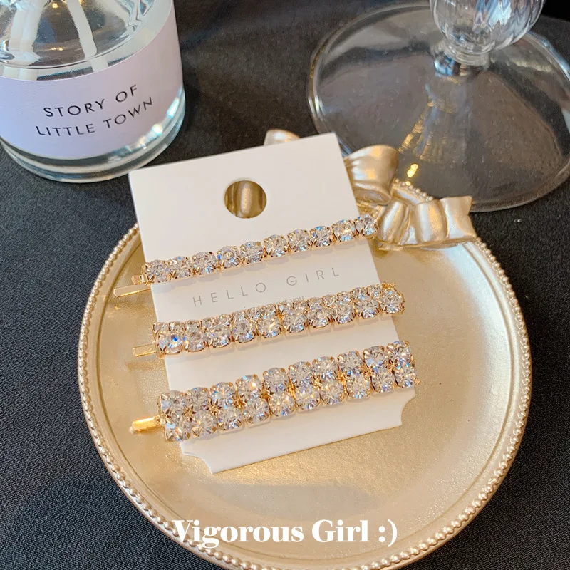 Barlaycs 2021 Design Bling Crystal Rhinestone Bobby Pin Barrette Hair Clips Set for Women Girls Hairpin Table Legs