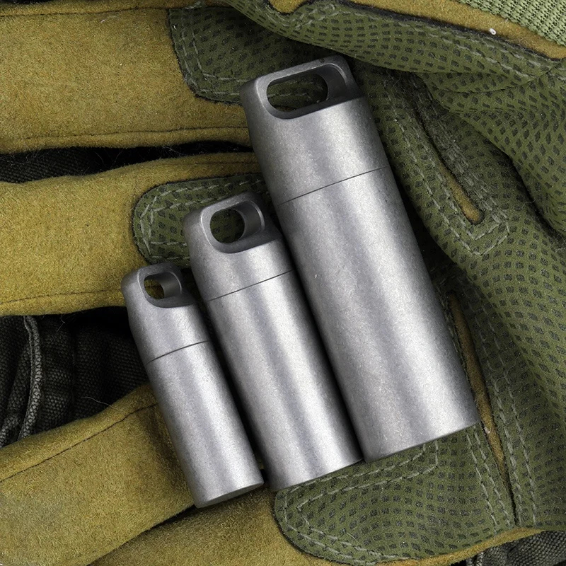 Outdoor Camping EDC Titanium Daily Pill Organizer Portable Pill Case