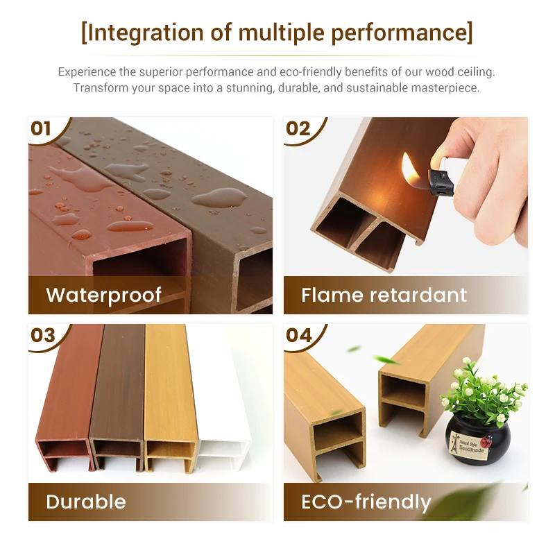 High Quality Wood Plastic Composite Baffle Ceiling WPC Indoor Suspended Ceiling