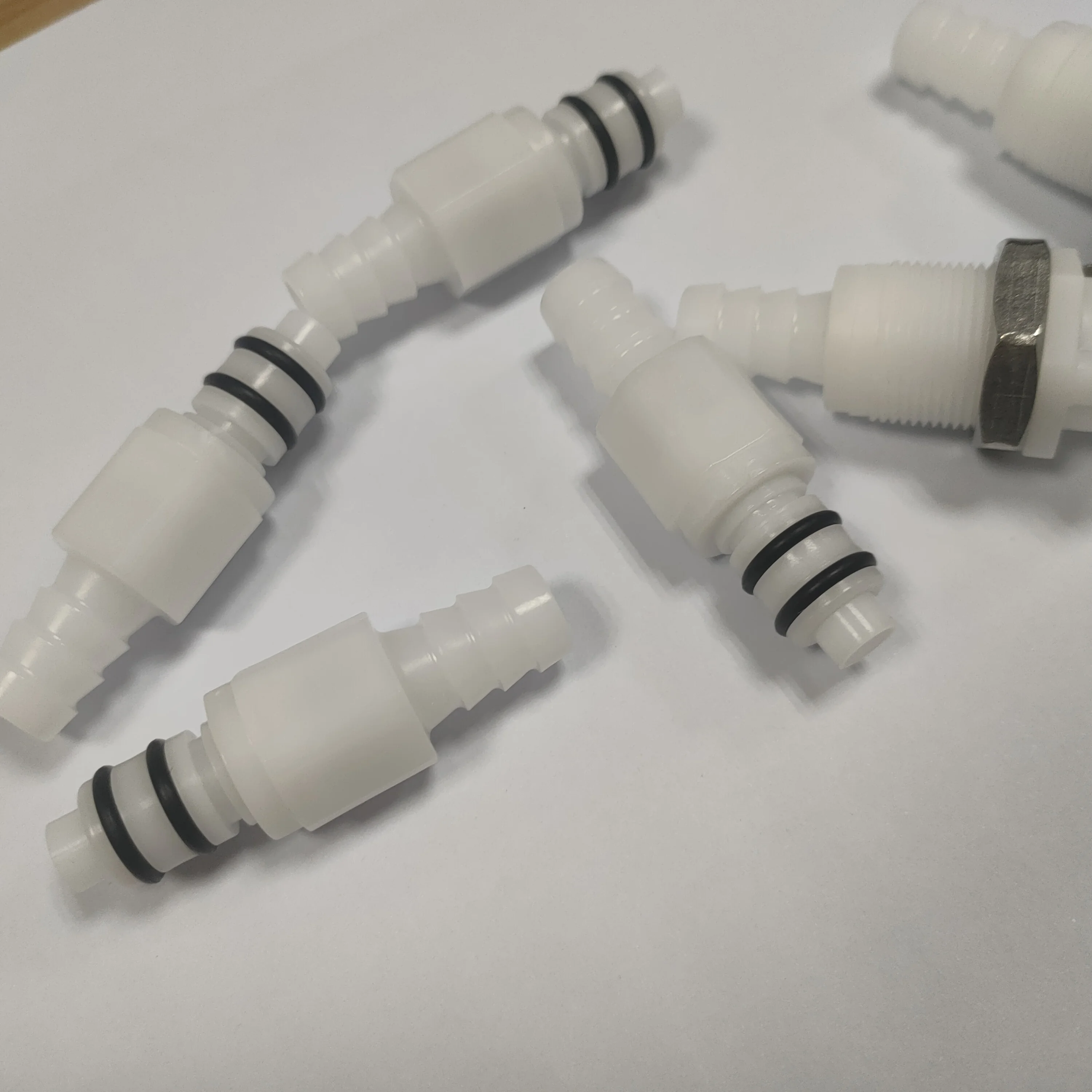 Hot Sale PP PVDF Material IMD1602HB 1/8' hose barb inserts shut off pom body male Socket coupling plastic quick couping