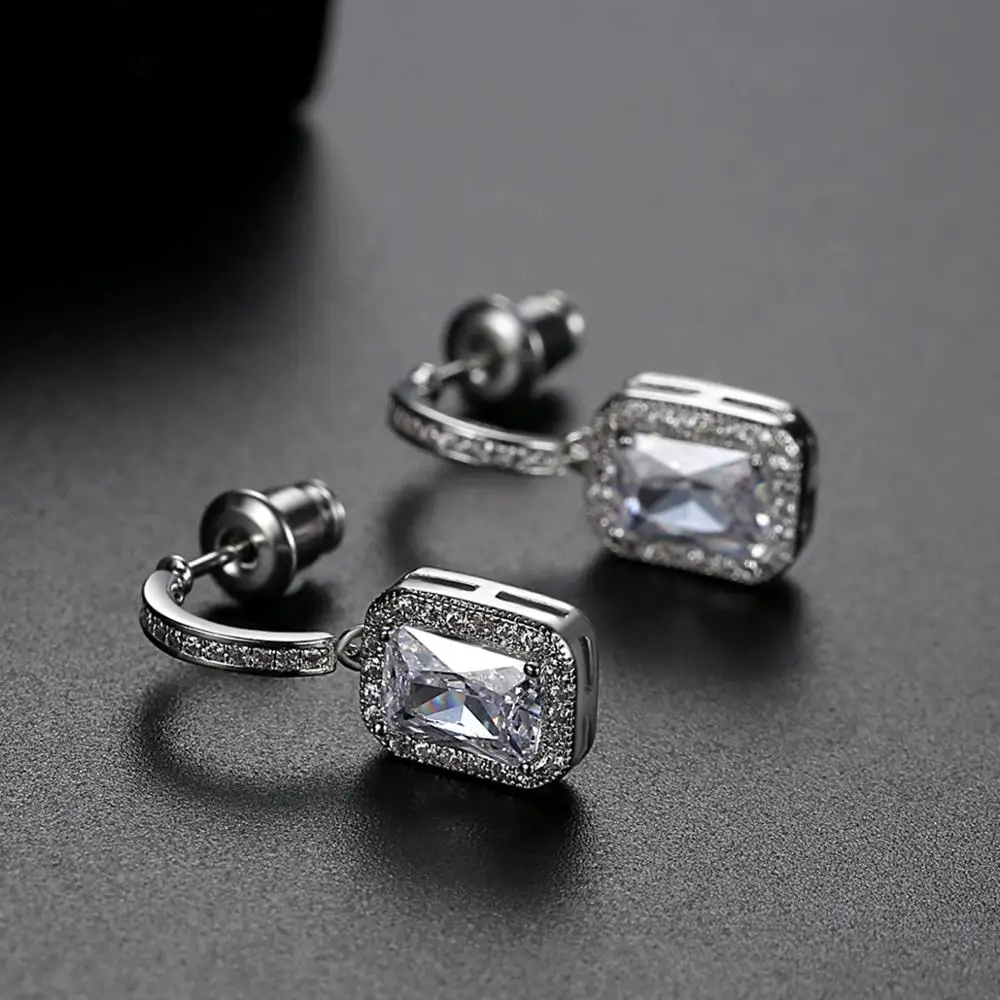 LUOTEEMI High Quality Minimalist Earrings Jewelry Women Earrings Square Geometric Drop Earings