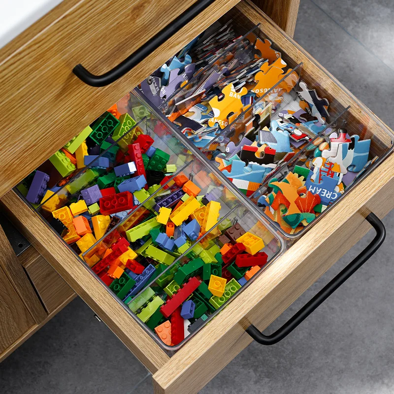 Fridge Organizer Stackable Refrigerator Clear Food Container With Divider Fridge Snacks Drink Storage Box