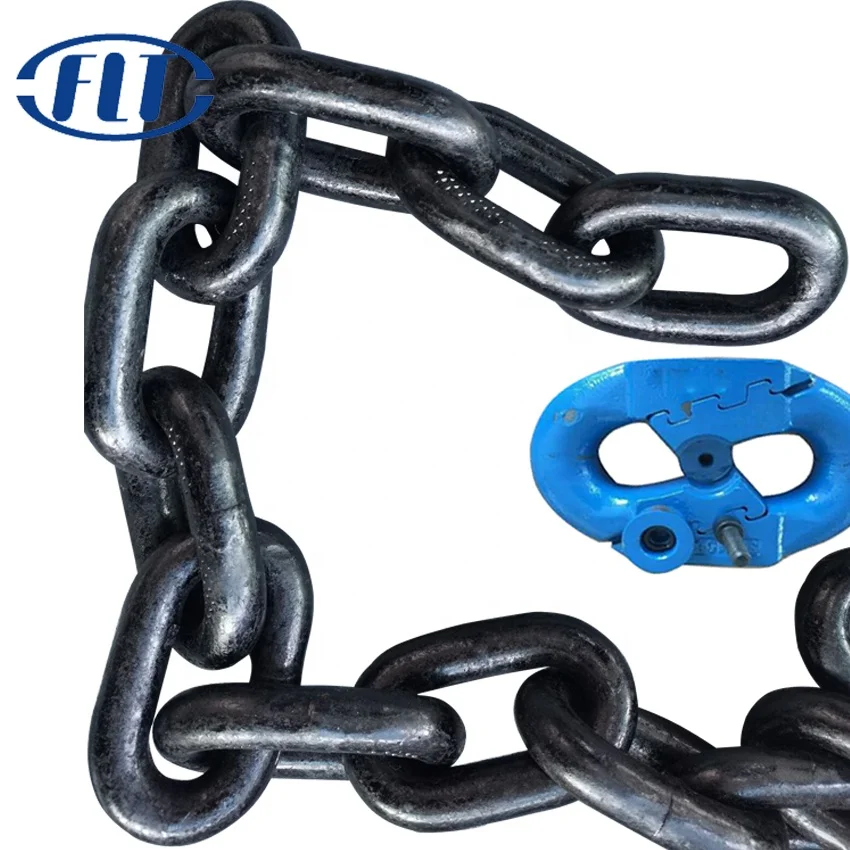 14*50mm 20*80mm 22*86mm  26*92mm Black Heavy Duty Alloy Steel Welded Mining Round Link G80 Link Chain
