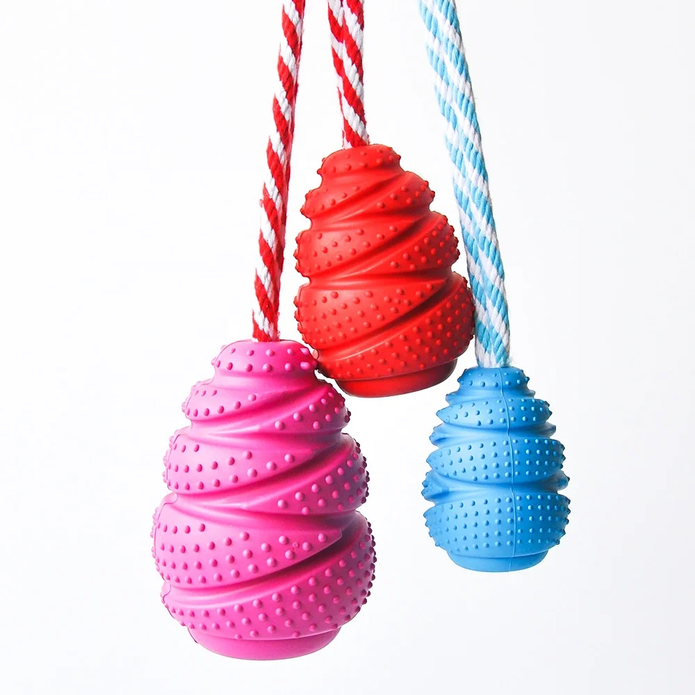 Teeth Cleaning Puppy Chewing Toys Pet Dog Food Leaking Ball Soft Rubber Ball Food Treat Feeder For Dog