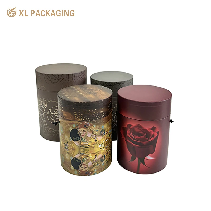 Bio-Degradable Paper Tube Gift Boxes Cylinder Cardboard Round Tube Packaging With Handle Rope