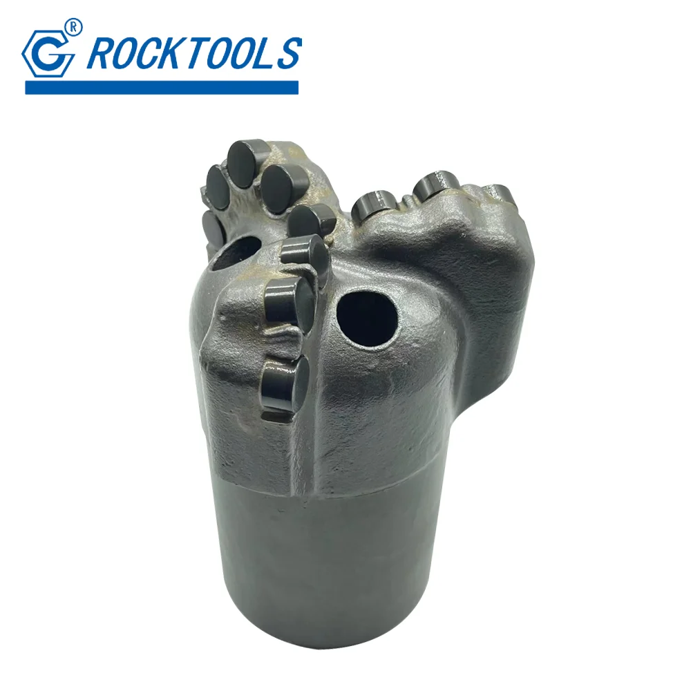 PDC Drill Bit 102mm API 2 3/8 Reg Diamond Composite Three Wing Arc Angle Drill Bit Non Core Drilling