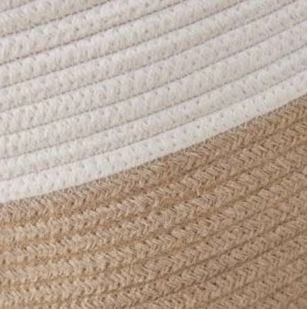 factory sale large woven cotton rope storage laundry basket with durable handles