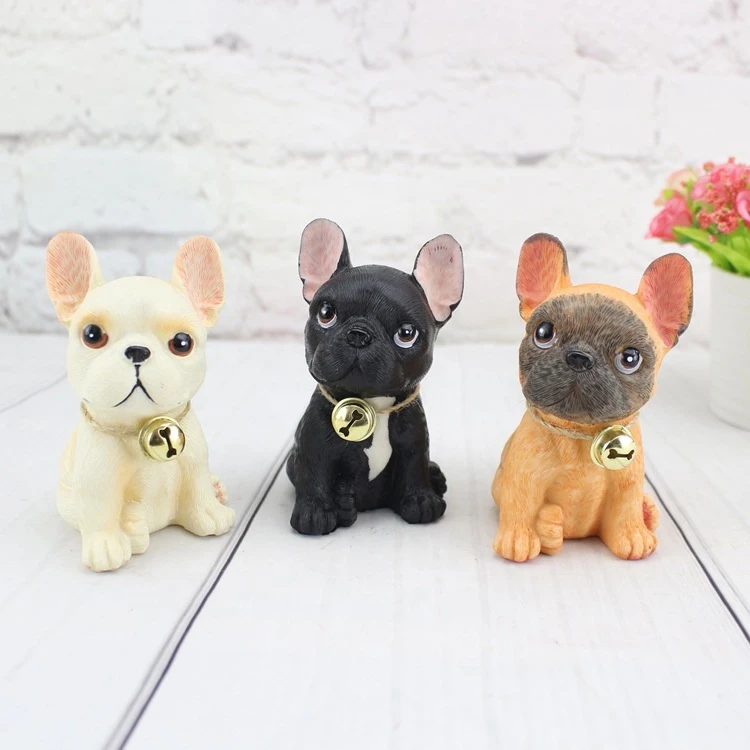 Creative Design Decoration Interesting French Bulldog Statue with Simulated Resin Dog Figurine