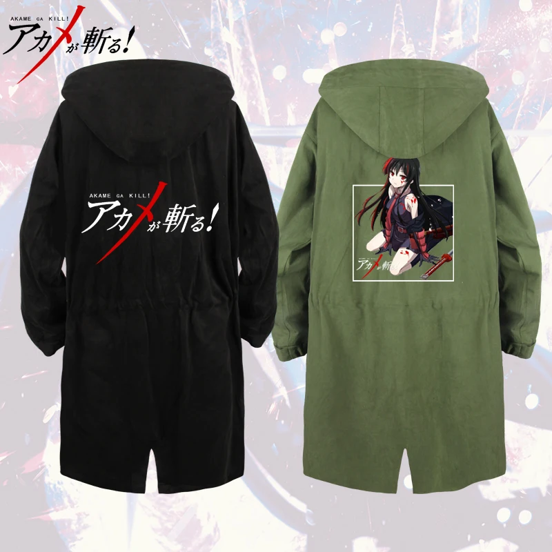 Akame ga KILL! Anime print unisex clothes long hooded loose autumn and winter windbreaker jacket