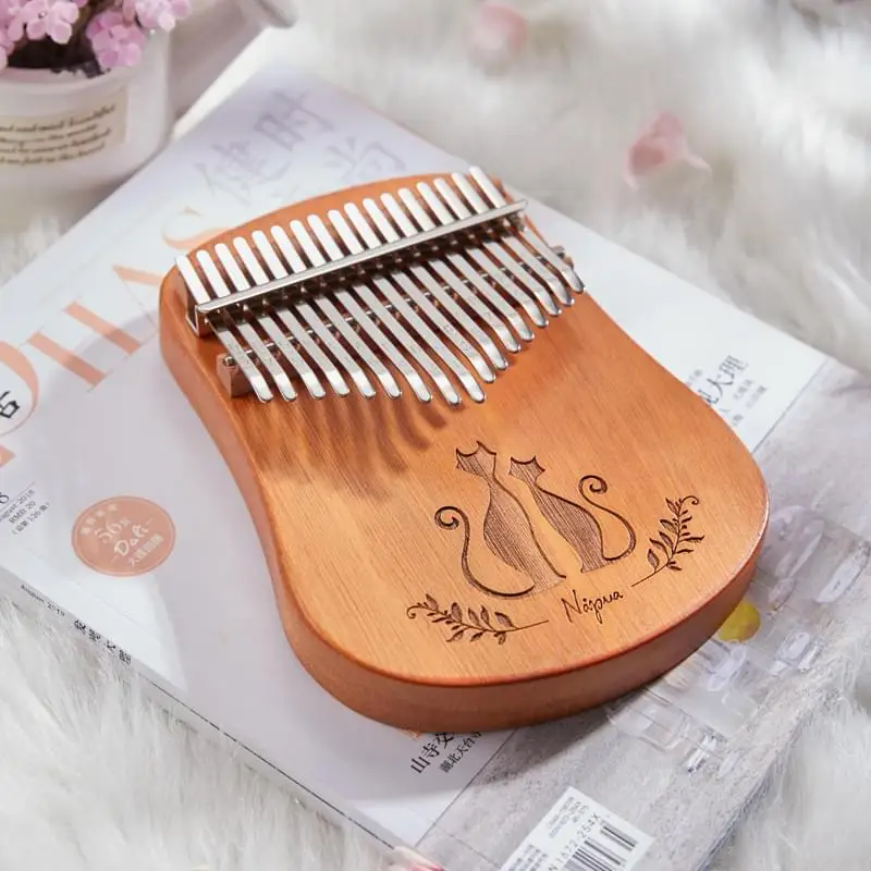 cega best selling guiro musical instrument solid mahogany plate 17 keys plate kalimba ares thumb piano
