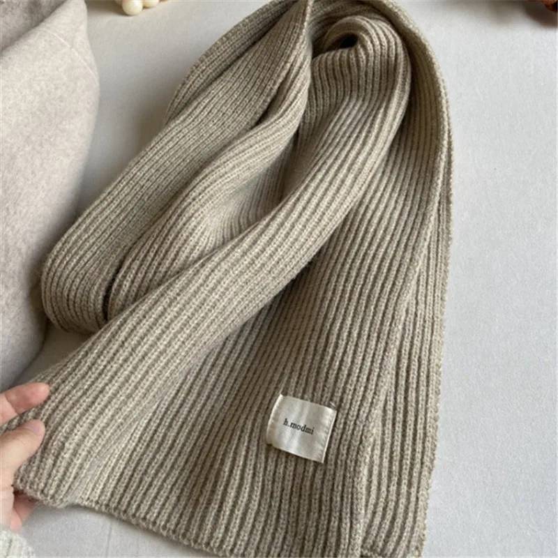 Wholesale Winter Warm High Quality Women Men Scarf Knitting Knit Scarves Stripe Thick Solid Scarf