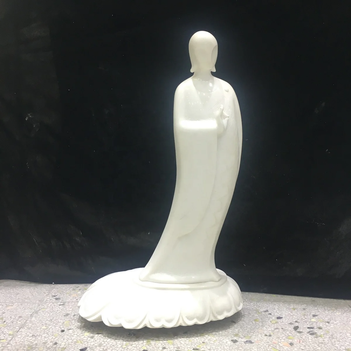 Low price sales High end Hand carved pure white marble indoor decorative peaceful Buddha abstract statue