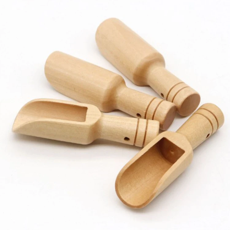 Mini Candy Wooden Spoon Small Bath Salts Scoops Degradable Tea Coffee Scooper Spoon