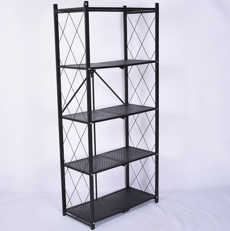 Factory Outlet Customized Quality Home Storage Shelf Black Metal Rack Shelving for Kitchen
