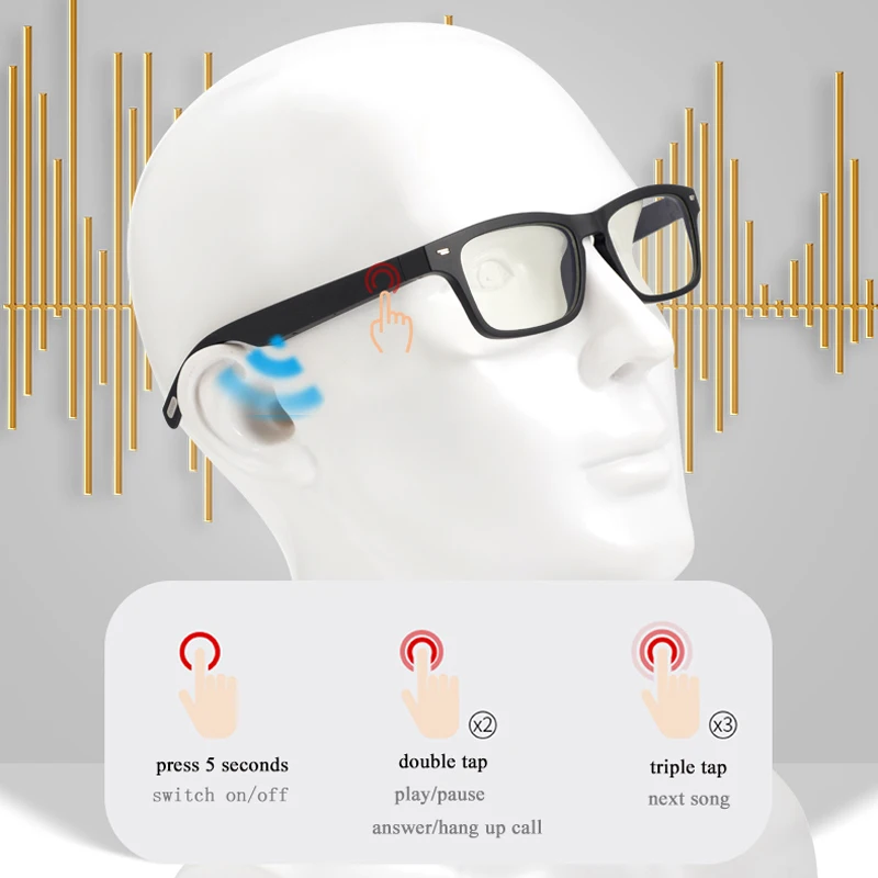 Luxury Wireless Audio Open Ear Headphones Music Calling Polarized Smart Glasses Blue tooth Sun Glasses For Men & Women