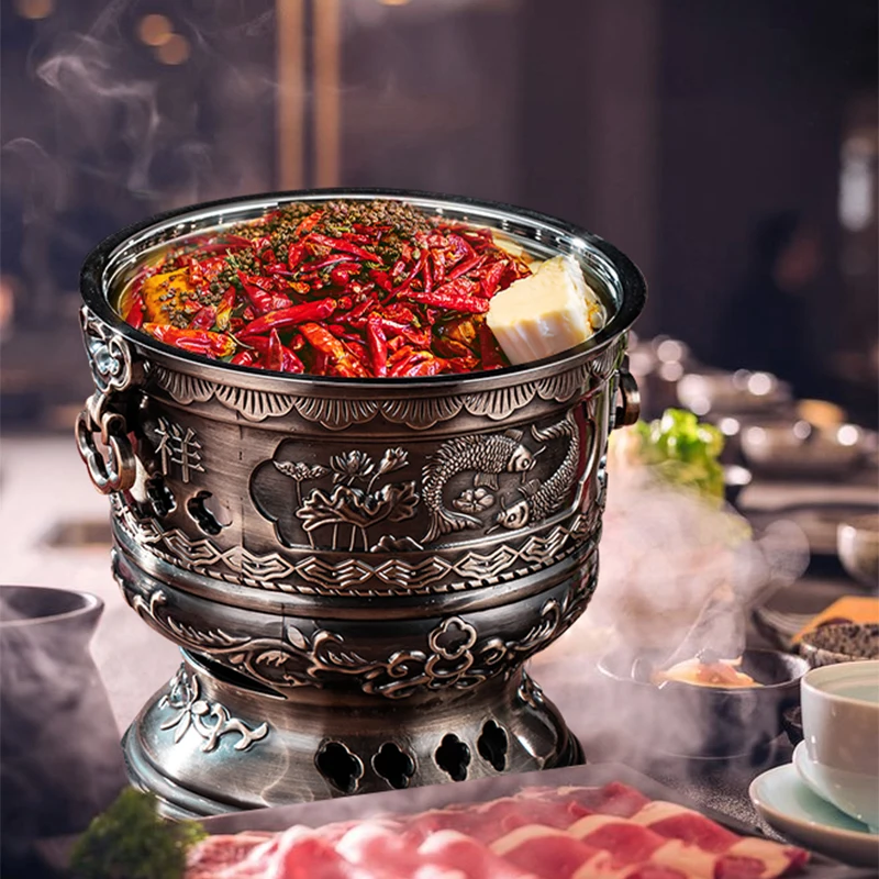 Hotel Classic Personal Hot Pot Mini Alcohol Stove Shabu Shabu Single Stainless Steel Hot Pot