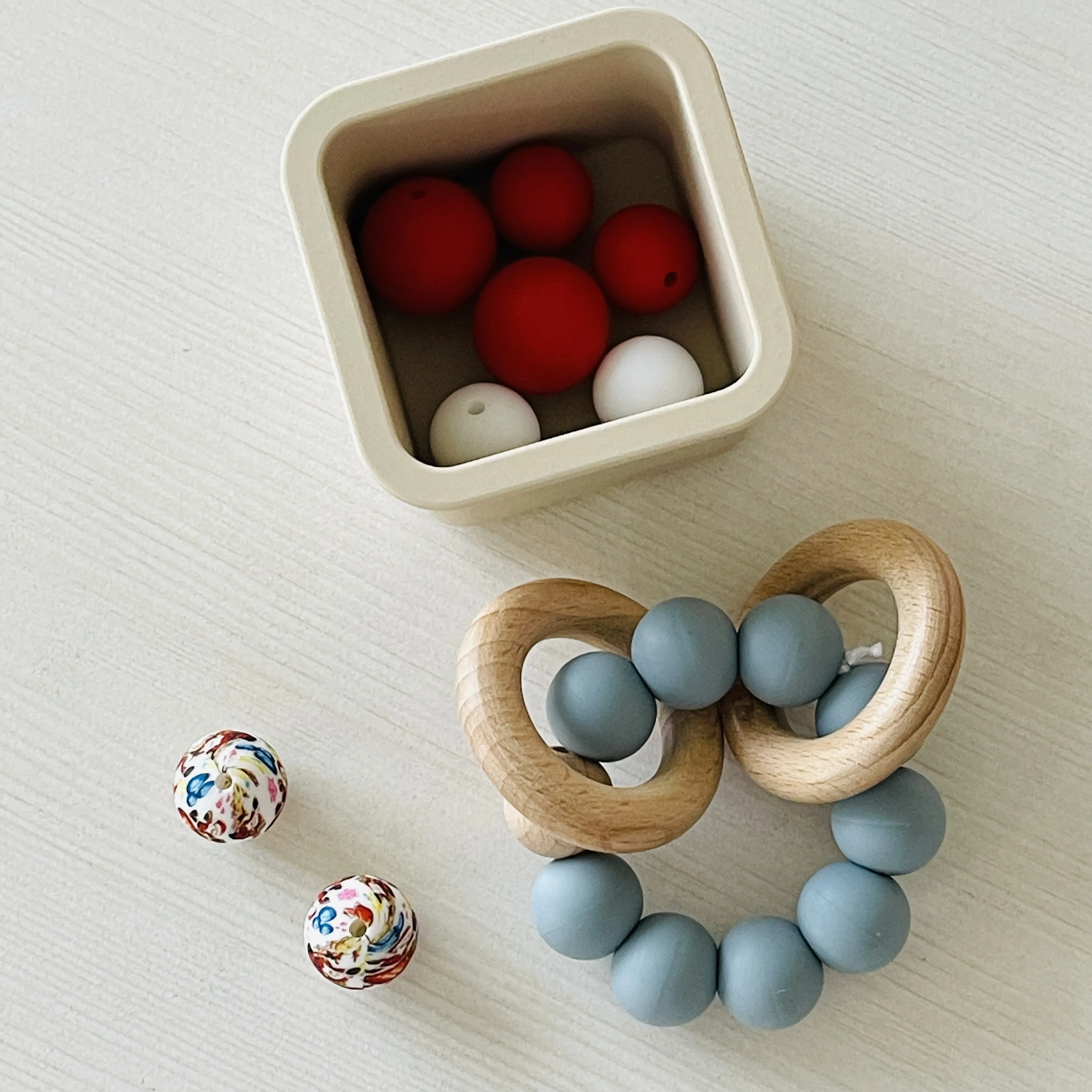 BPA Free Chewable silicone teething beads custom 12mm