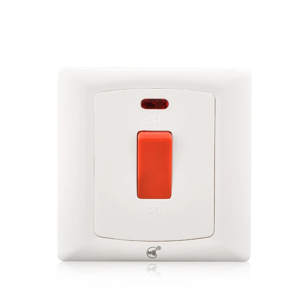 PC водонагреватель 1 gang 20A DP Электрический настенный выключатель с неоновым покрытием