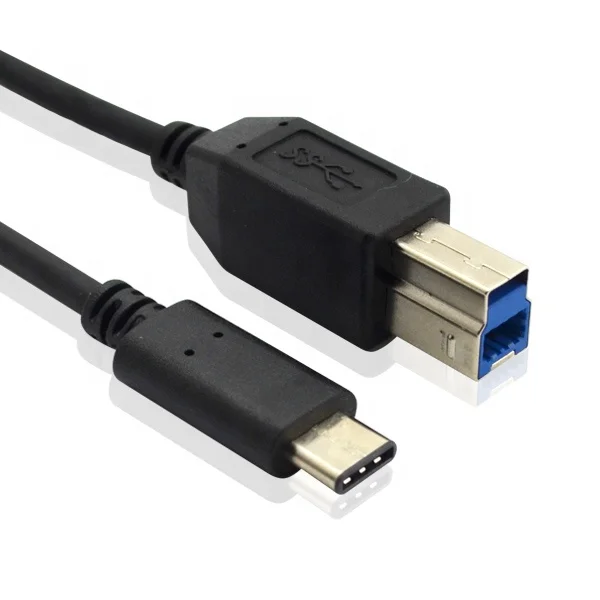 3ft USB-C USB 3.1 C Type Connector to USB 3.0 B Type Male Data Cable for Mac Pro HP Cell Phone & Printer 1m Cable