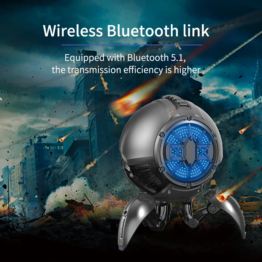 New Product Ideas 2025 Immersive Sound High-End Cool Sci Fi Special Shaped Roboto Species Invade Loa Bass Blue tooth Speakers