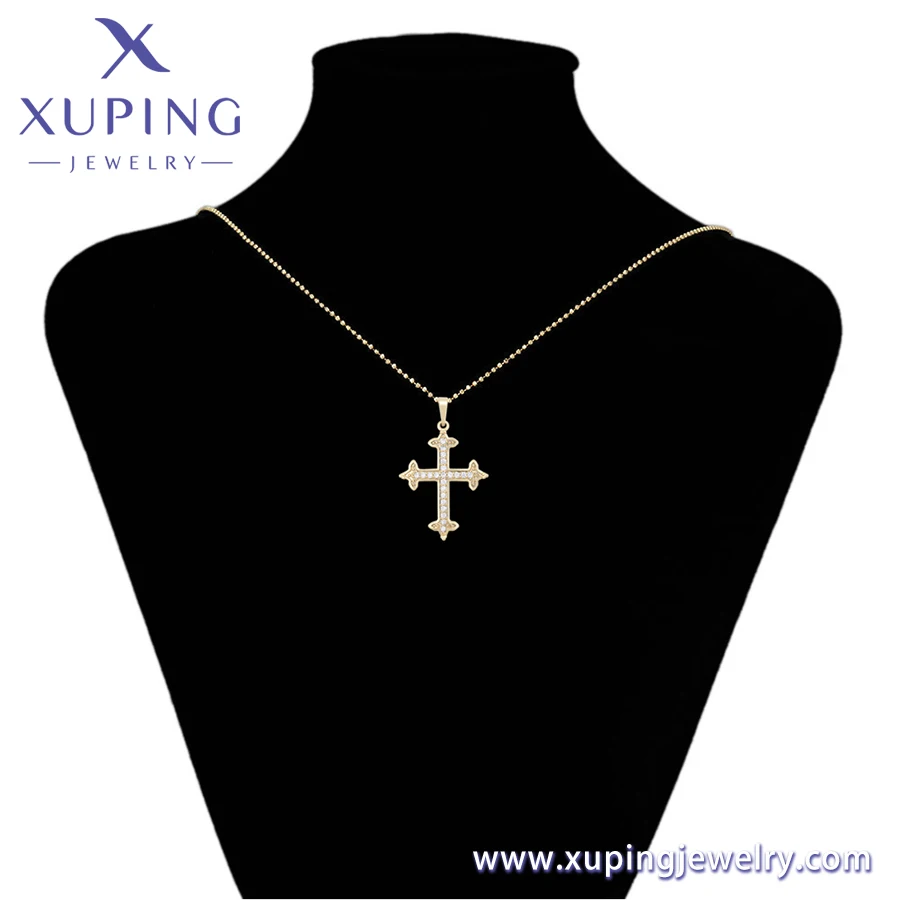 X000720180 xuping Natural Diamond 14K Gold Color Vintage Car Pendant Hanging Cross Penda Elegant Fashion Simple Designer Pendant