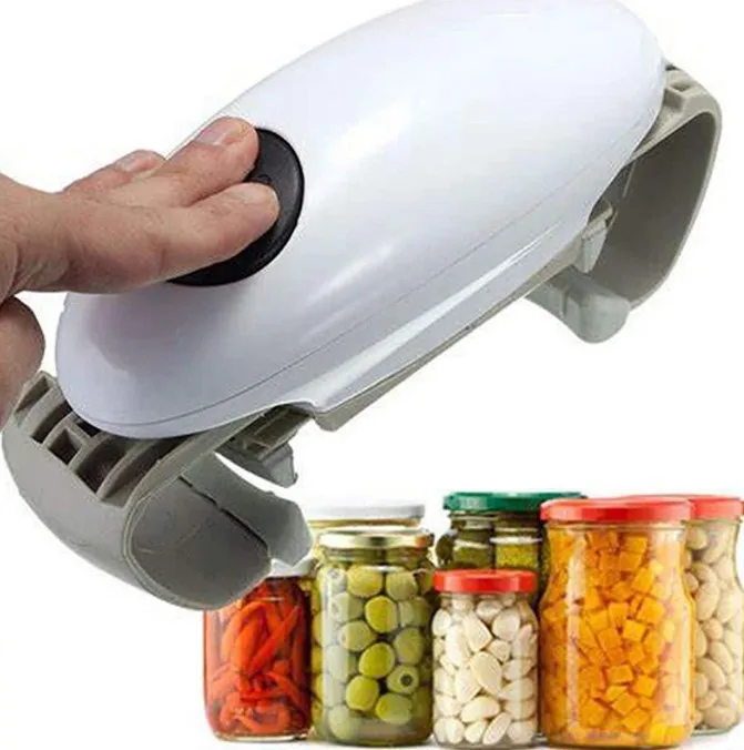 Electric Can Opener Smooth Edge Practical Automatic Jar Bottle Openers Home Kitchen Battery Operated Handheld Tin Can 0pener