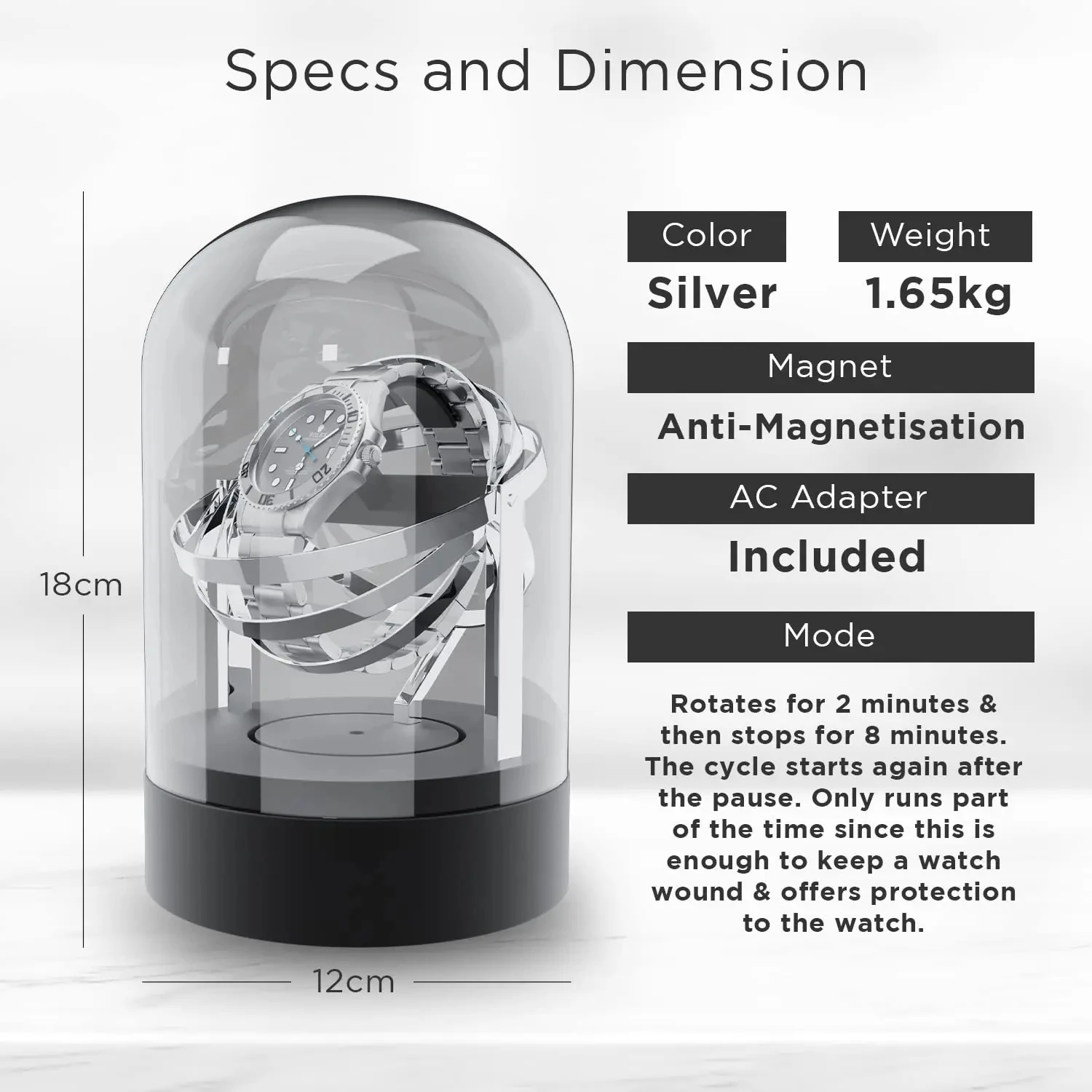 Watch Winder for Automatic Watches Watch Box Automatic Winder Jewelry Storage Display Case Box Luxury Glass